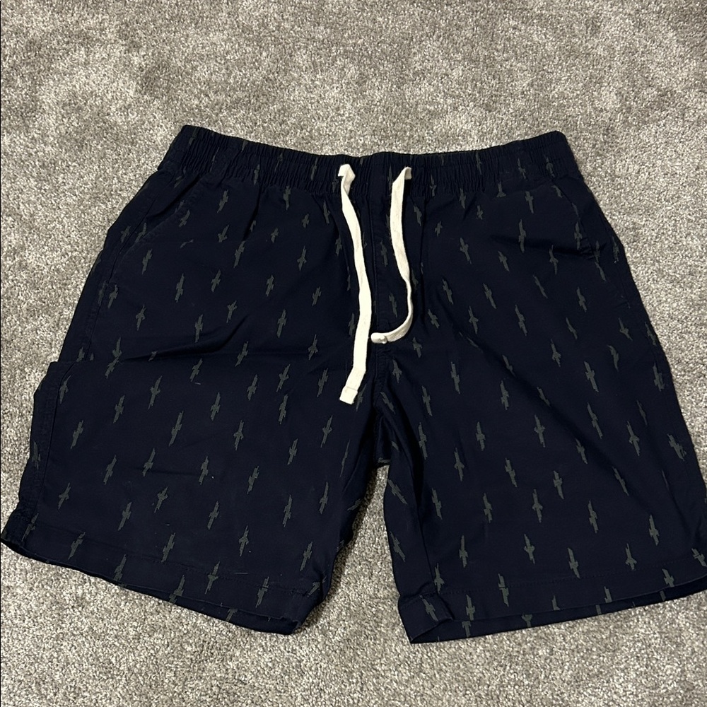 Dark Blue Patterned Shorts